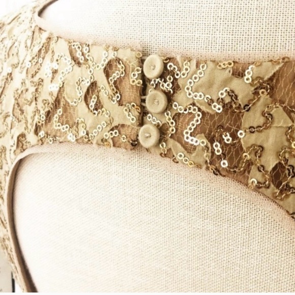 ✨BCBGMAXAZRIA Gold Sequin Mini Dress NWT – Size 0✨ - Picture 8 of 11